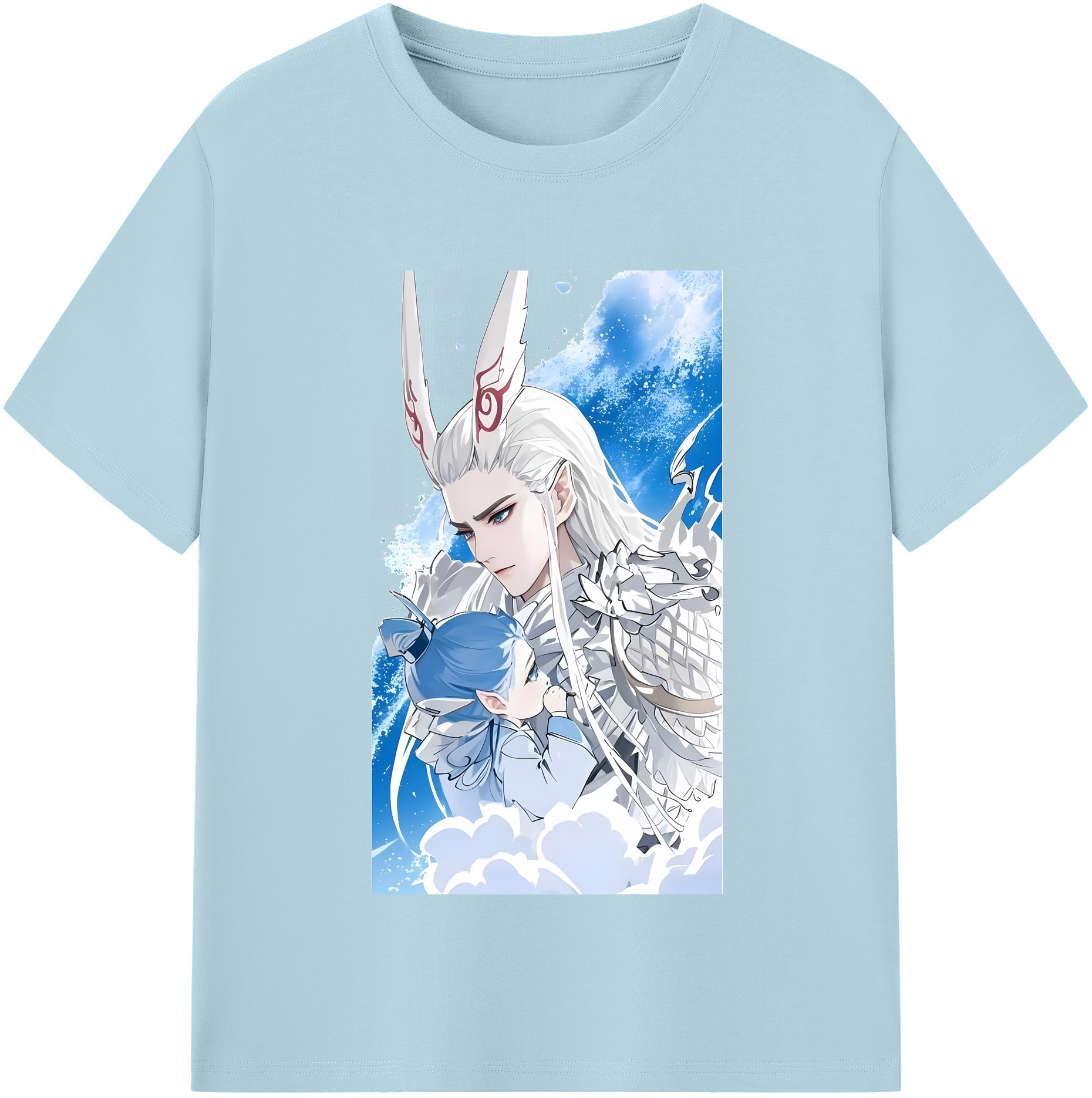 （画像用） Ne Zha 2 ナタ 魔童の大暴れ 綿100％半袖Tシャツ（フロントプリント）